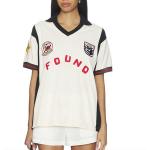 NEW Found Union Soccer Jersey Top Off White Football Men's Short Sleeve